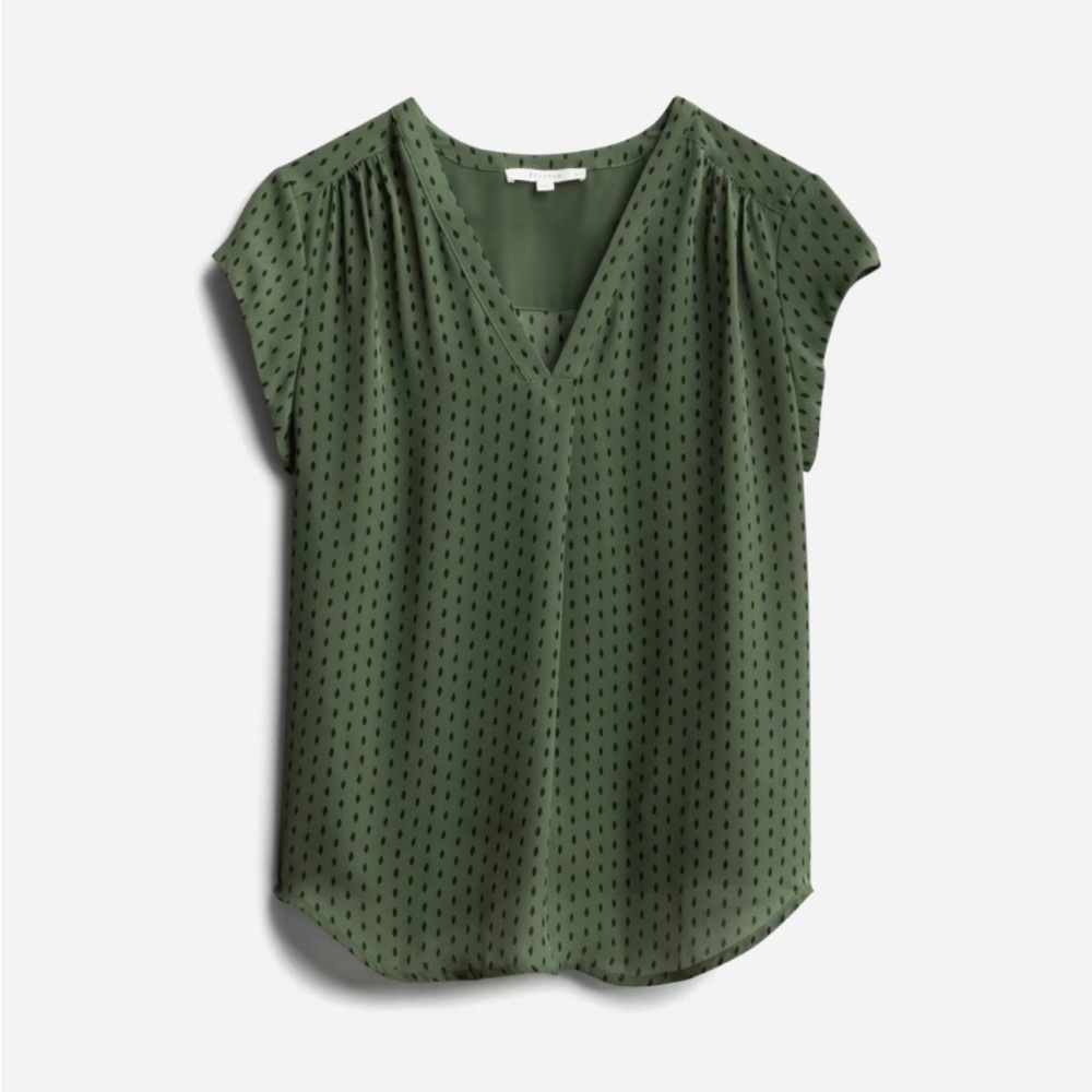 Lilian V-Neck Blouse in Olive. New!